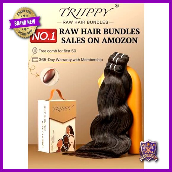 100% Raw Cambodian Hair Extensions, Body Wave, 3 Bundles, 16-20 Inches